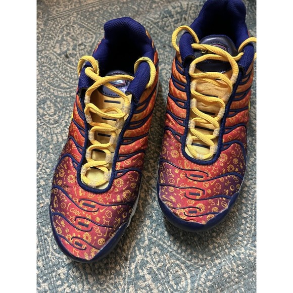 Nike Air Max Plus GS ‘Back To School’ Purple Laser Orange CI9932-500 Size 6.5Y - Picture 1 of 11
